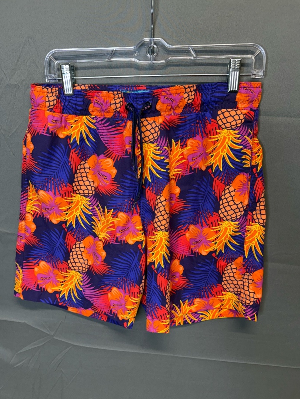 Surf Society Tropical Pineapple Swim Trunks Men’s Medium - Vibrant Neon Floral